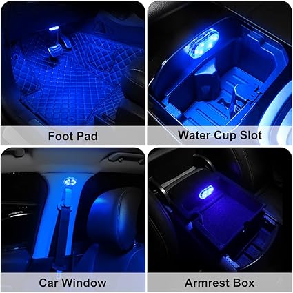 4-Pack Wireless RGB Car Interior Ambient Lights