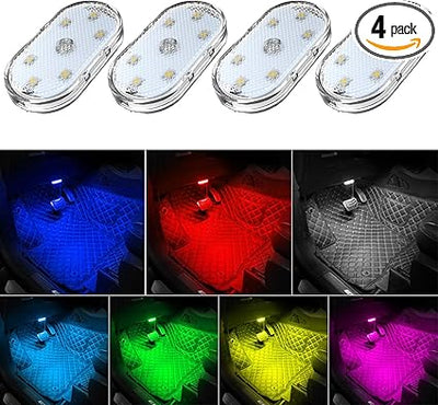4-Pack Wireless RGB Car Interior Ambient Lights