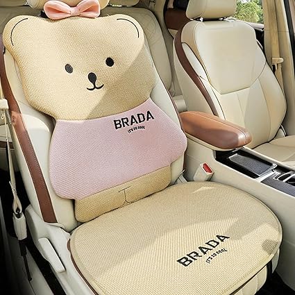 Cute Cartoon Bear Breathable Car Seat Cushion Set